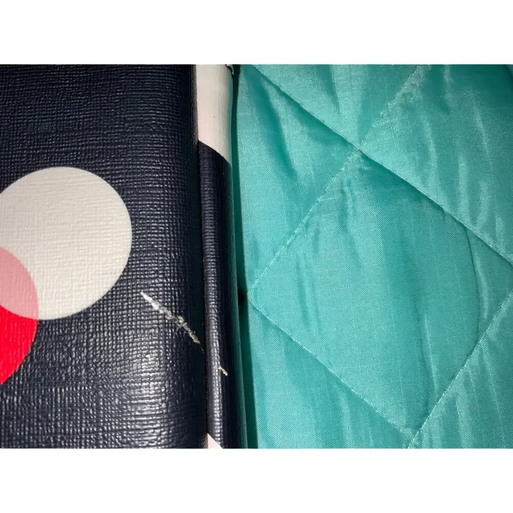 Kate Spade Navy & Multicolor Polka Dot Zippered Leather Laptop Case EUC upto 14”